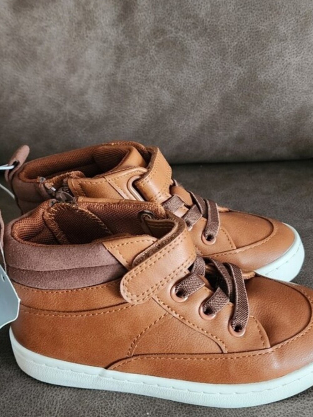 Kids Brown High-Top Sneakers - Casual Comfort/Size: 11 Toddler